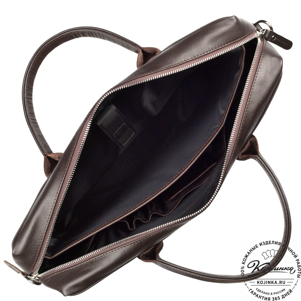 Кожаная деловая сумка "Спайк" (коричневая) 