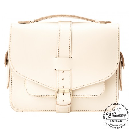 Кожаная  сумка "Виктория" (бежевая)