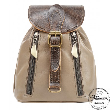 Женский кожаный рюкзак "Колибри" (оливковый)