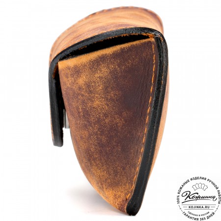 Кожаный футляр для очков из жёсткой кожи (эксклюзив) 