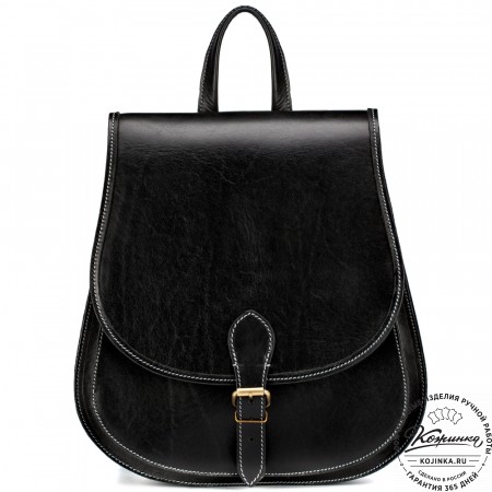 Кожаный рюкзак "Геральд" (чёрный)