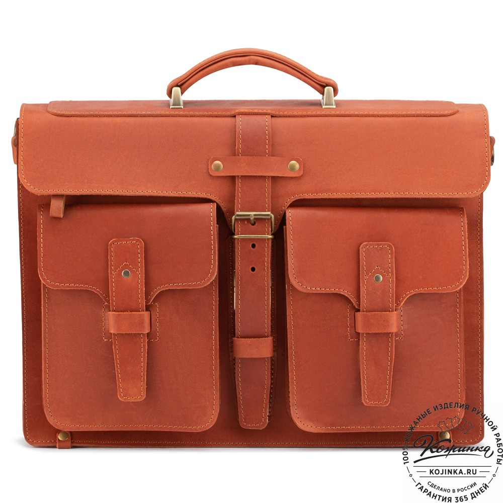 Кожаный портфель "Мирон" (рыжий)