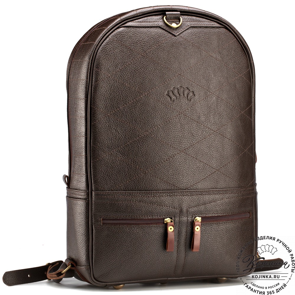 Кожаный рюкзак-трансформер "Покер" (тёмно-коричневый) 