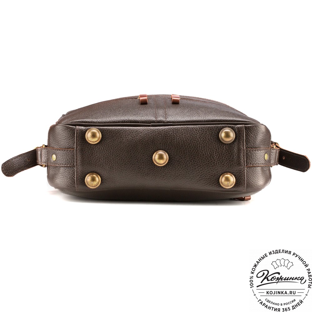Кожаный рюкзак-трансформер "Покер" (тёмно-коричневый) 