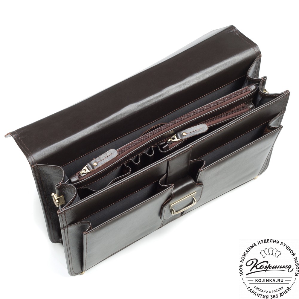 Кожаный портфель "Оскар" (тёмно-коричневый)