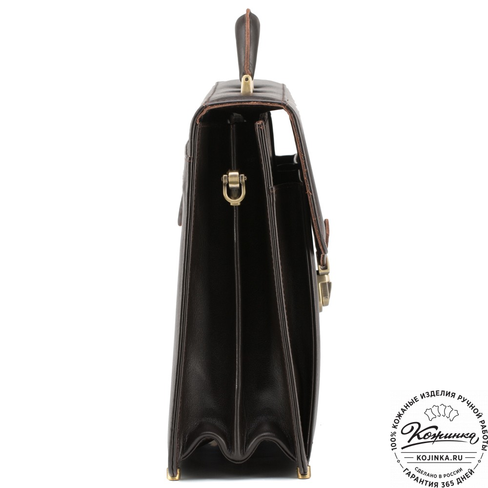 Кожаный портфель "Оскар" (тёмно-коричневый)