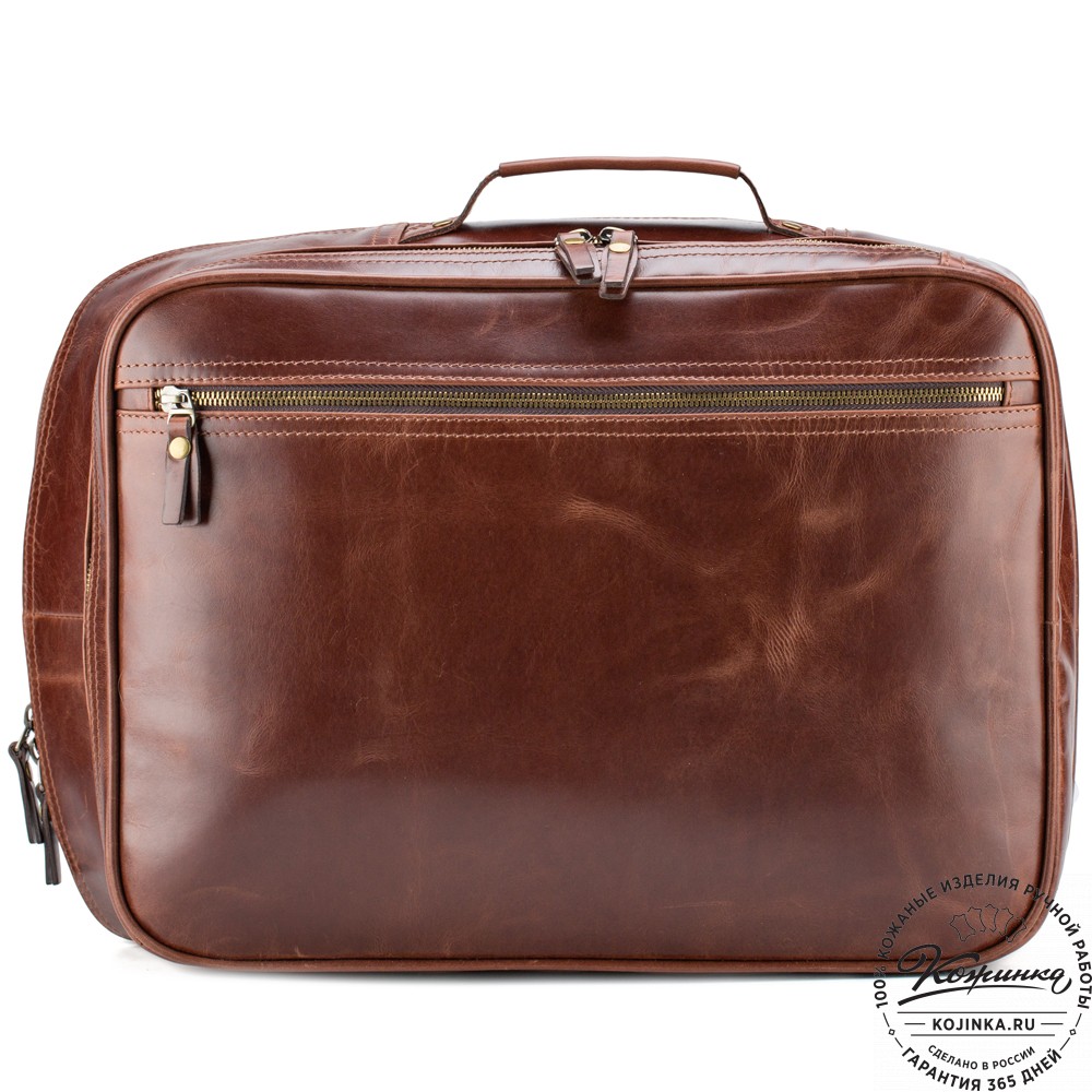 Кожаный рюкзак-сумка "Брюс" (коричневый воск) 