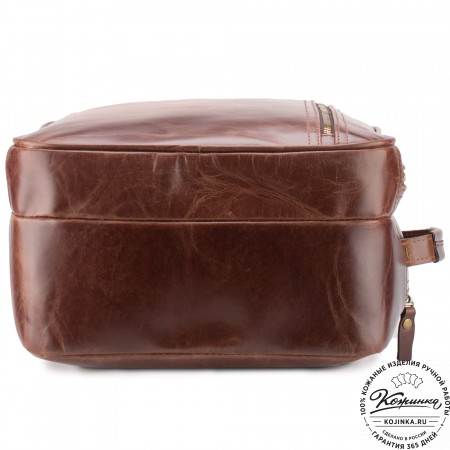 Кожаный рюкзак-сумка "Брюс" (коричневый воск) 
