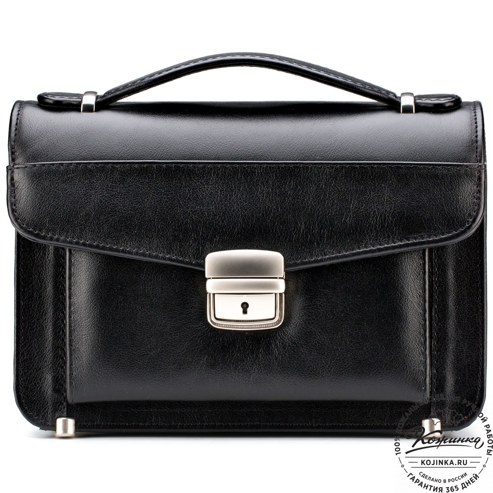 Кожаная барсетка "Колумбия" (черная)