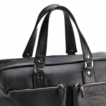 Кожаная деловая сумка "Роберт" (чёрная) 