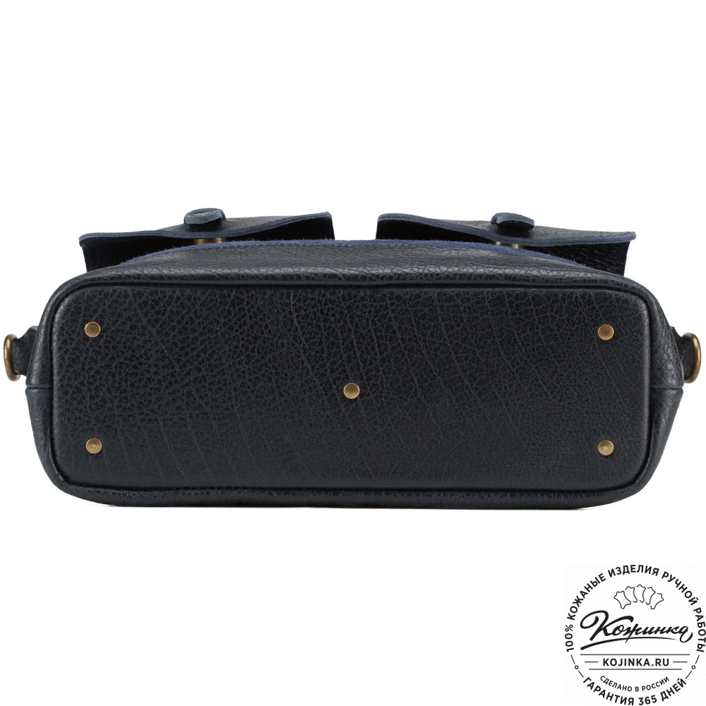 Женская кожаная сумка "Эльза" (синяя)