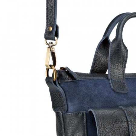 Женская кожаная сумка "Эльза" (синяя)