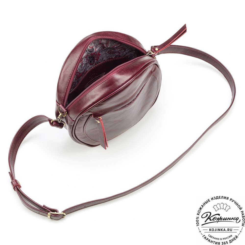 Женская кожаная сумка "Дарья" (бордовая)
