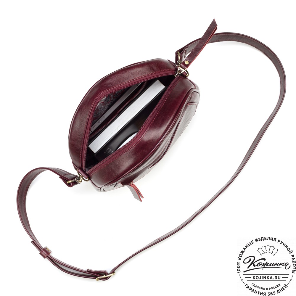 Женская кожаная сумка "Дарья" (бордовая)