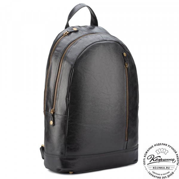 Кожаный рюкзак "Дрезден" (чёрный). фото 1