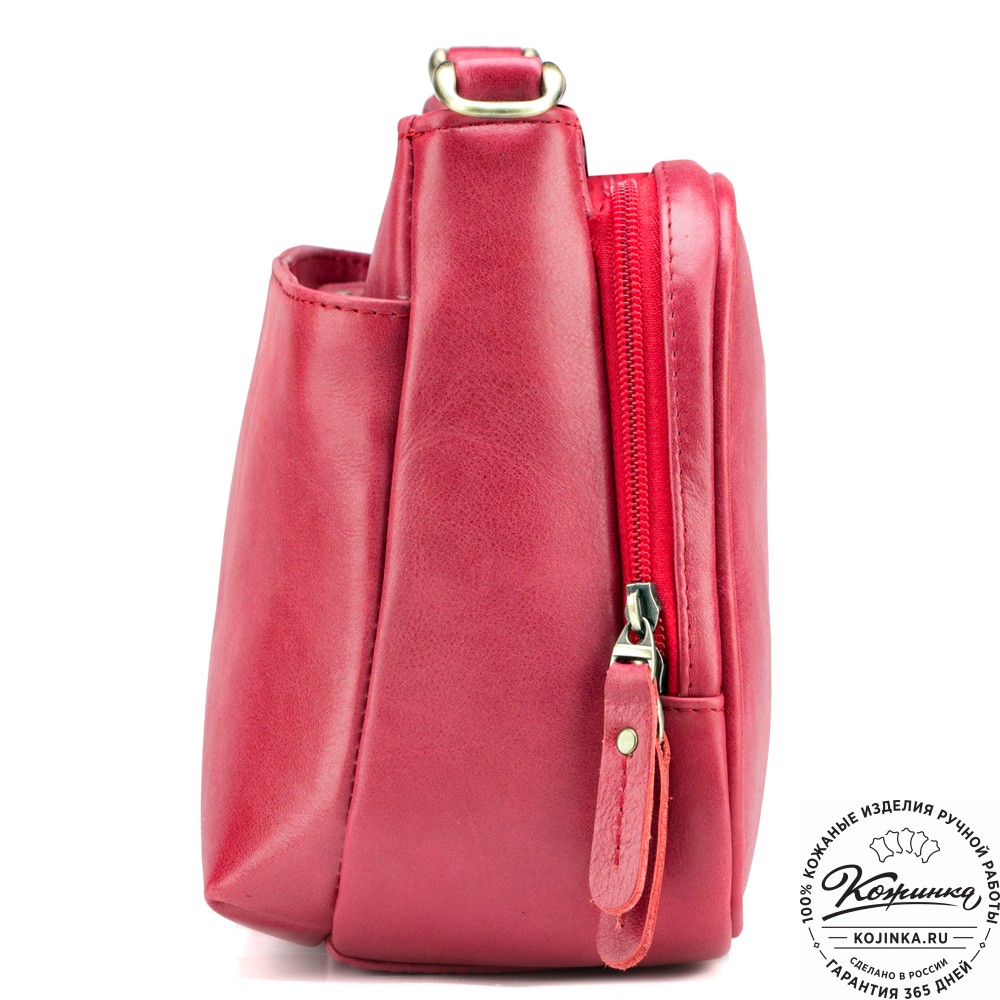 Женская кожаная сумка "Эмма" (красная)