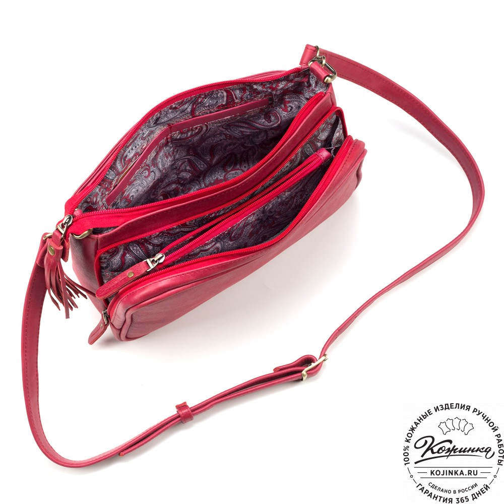 Женская кожаная сумка "Эмма" (красная)