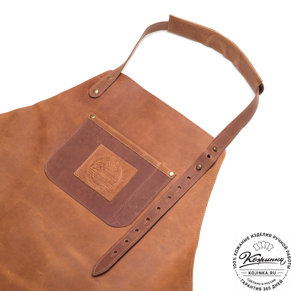 Кожаный фартук (коричневый) крейзи