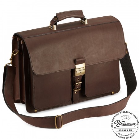 Кожаный портфель "Герман" (тёмно-коричневый)