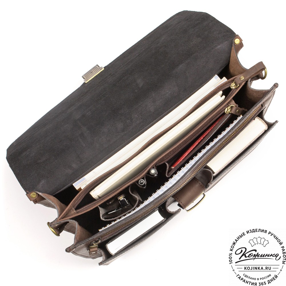 Кожаный портфель "Герман" (тёмно-коричневый)
