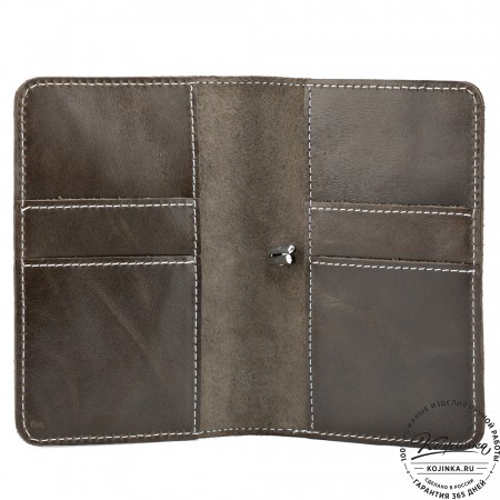 Кожаная обложка на паспорт Прага (оливковая)