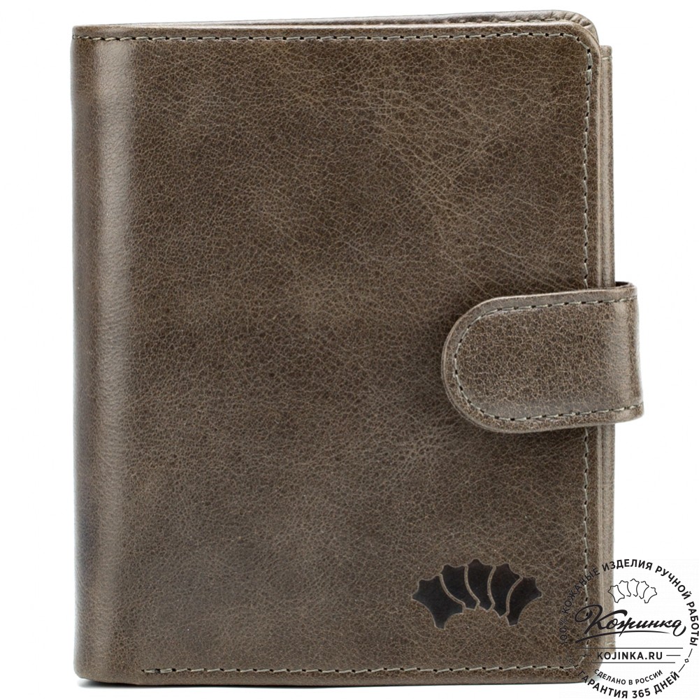 Кожаное портмоне "Пушкин" (оливковое)