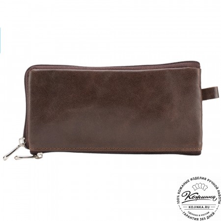 Кожаная ключница "Шанхай" (тёмно-коричневая)