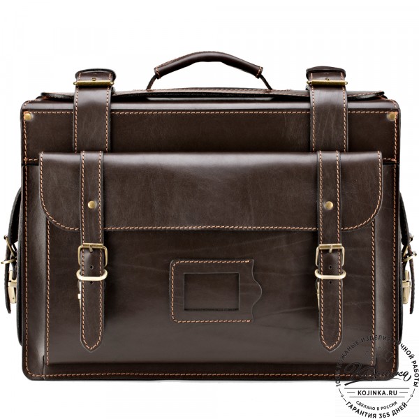 Кожаный портфель-кофр  "Универсал"  (тёмно-коричневый). фото 1