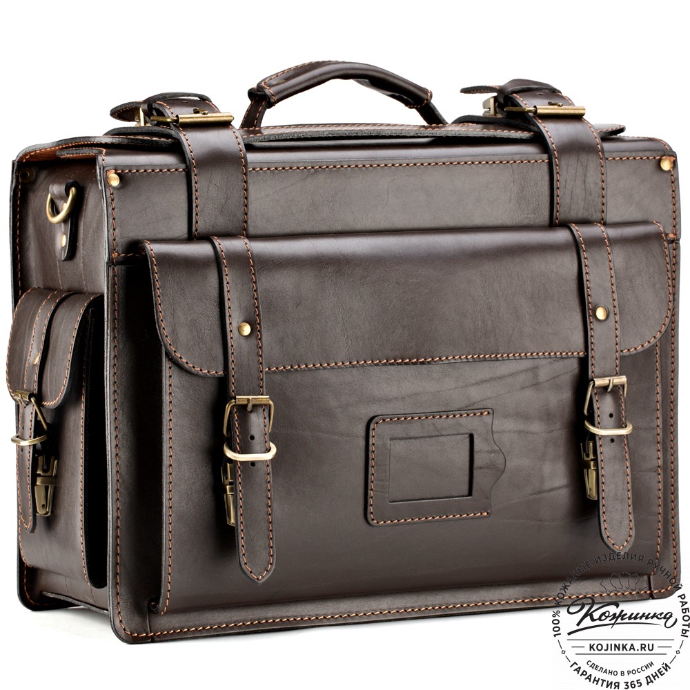 Кожаный портфель-кофр  "Универсал"  (тёмно-коричневый)