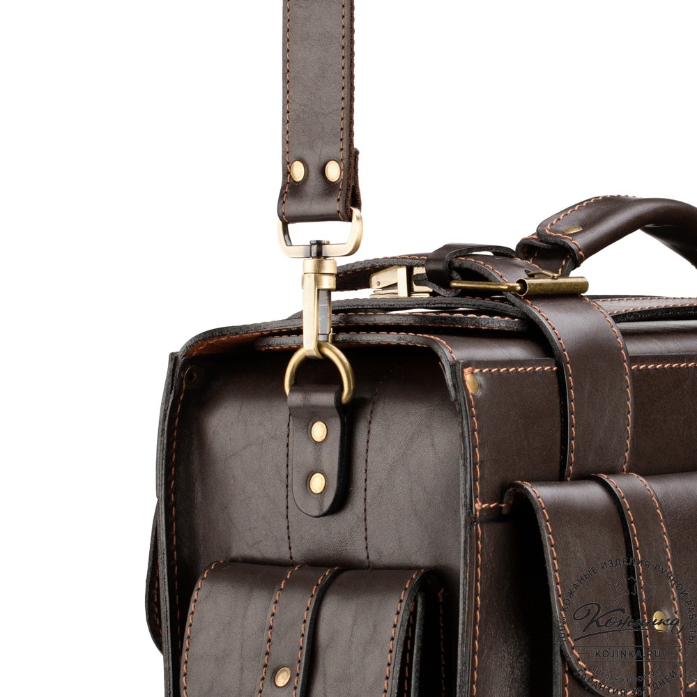 Кожаный портфель-кофр  "Универсал"  (тёмно-коричневый)