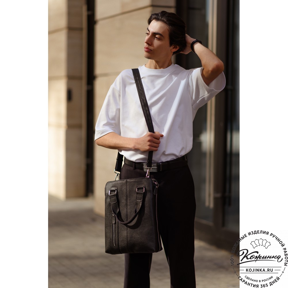 Кожаная сумка "Эштон" (коричневая)