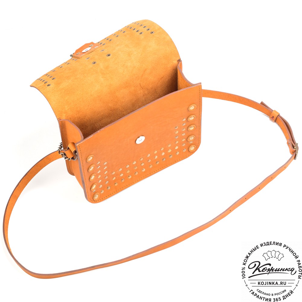 Женская кожаная сумка "Мариарт" (рыжая)