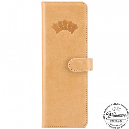 Кожаная визитница Токио (бежевая)