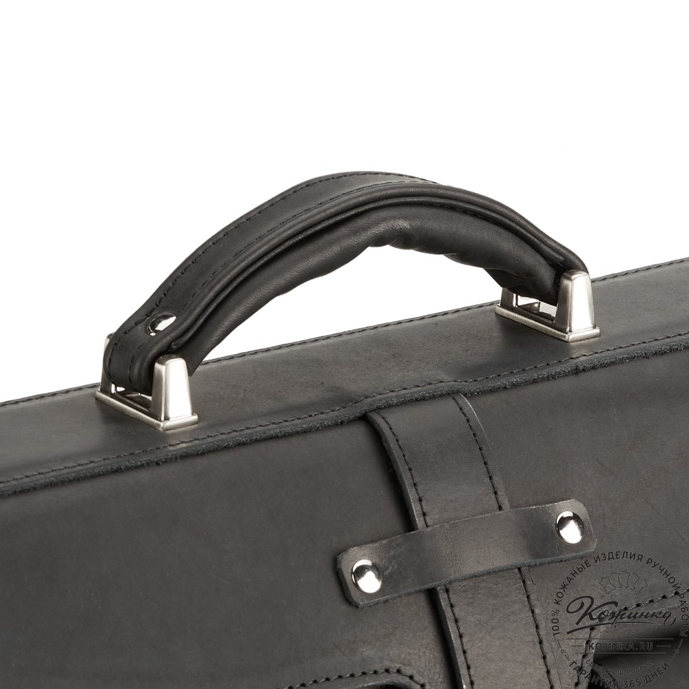 Кожаный портфель "Мирон" (чёрный)