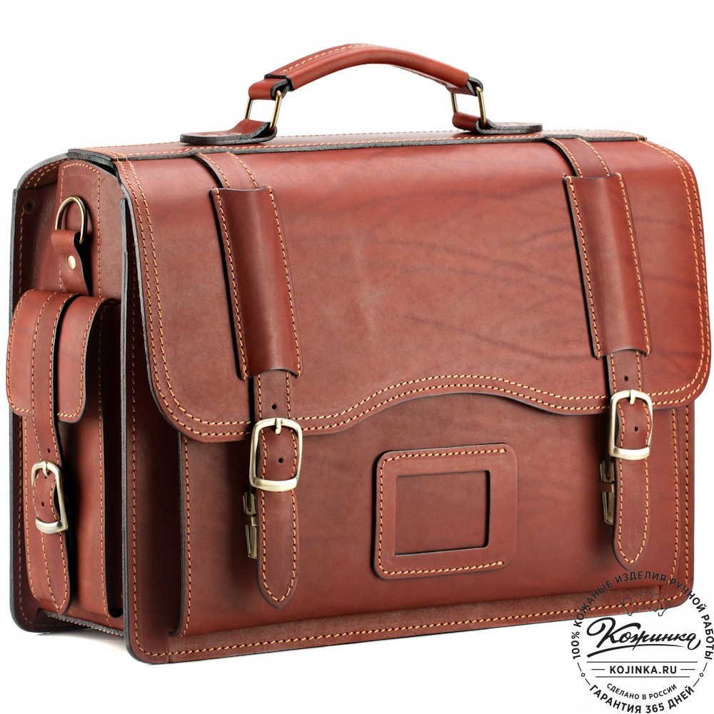 Кожаный портфель-кофр "Адъютант" (коричневый)