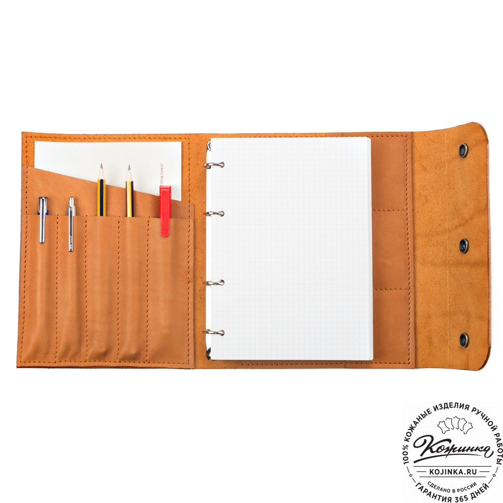 Кожаный ежедневник на кольцах "Джексон" (старение)