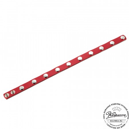 Кожаный браслет "Вегард" (красный)