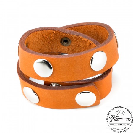 Кожаный браслет "Вегард" (рыжий)
