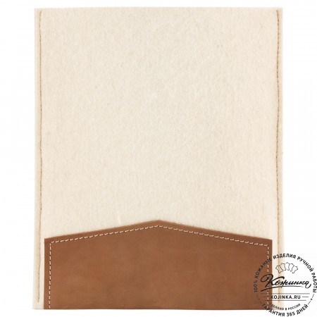 Чехол для iPad из кожи и войлока "Спартак" (бежевый с коричневым)