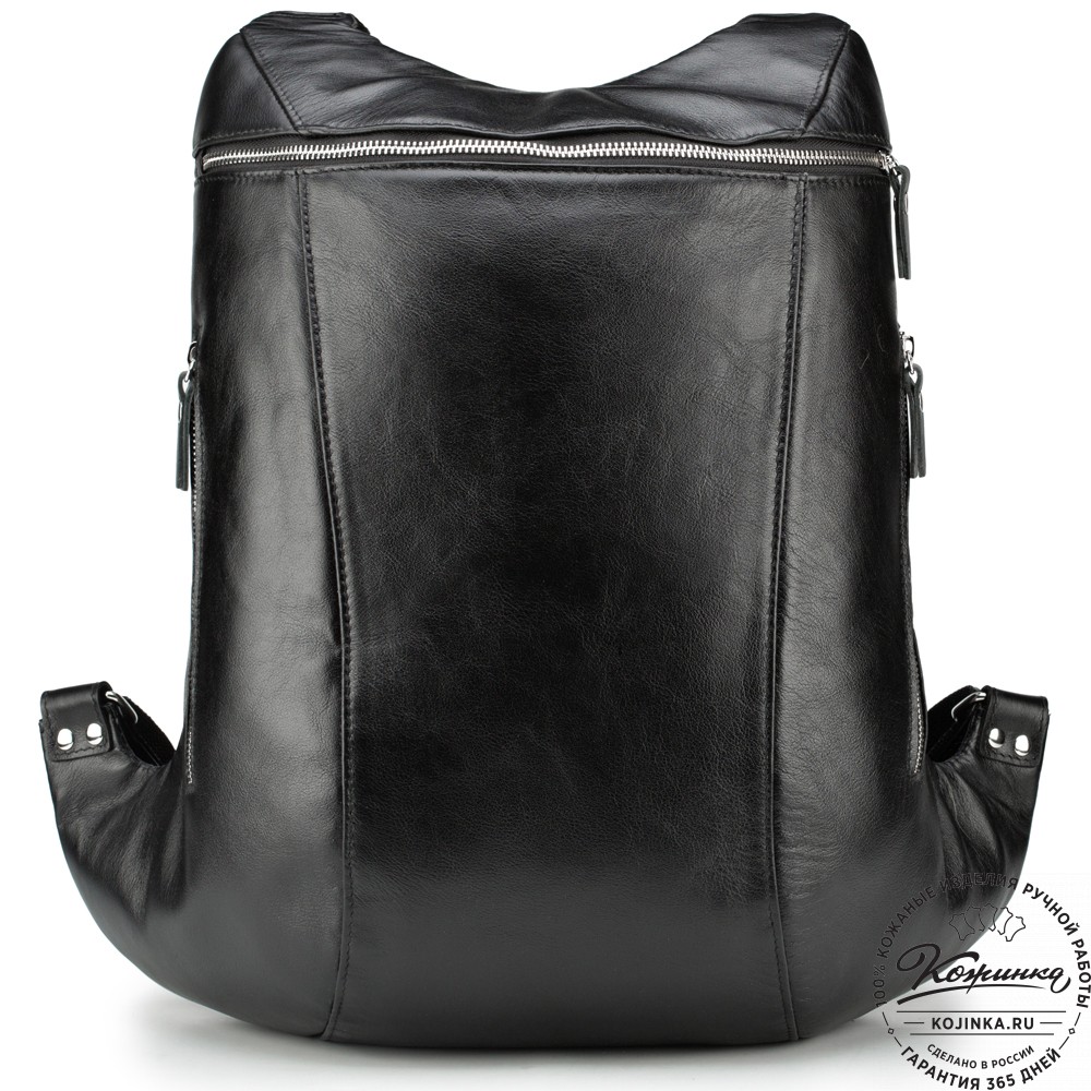 Кожаный рюкзак "Ургант" (чёрный)