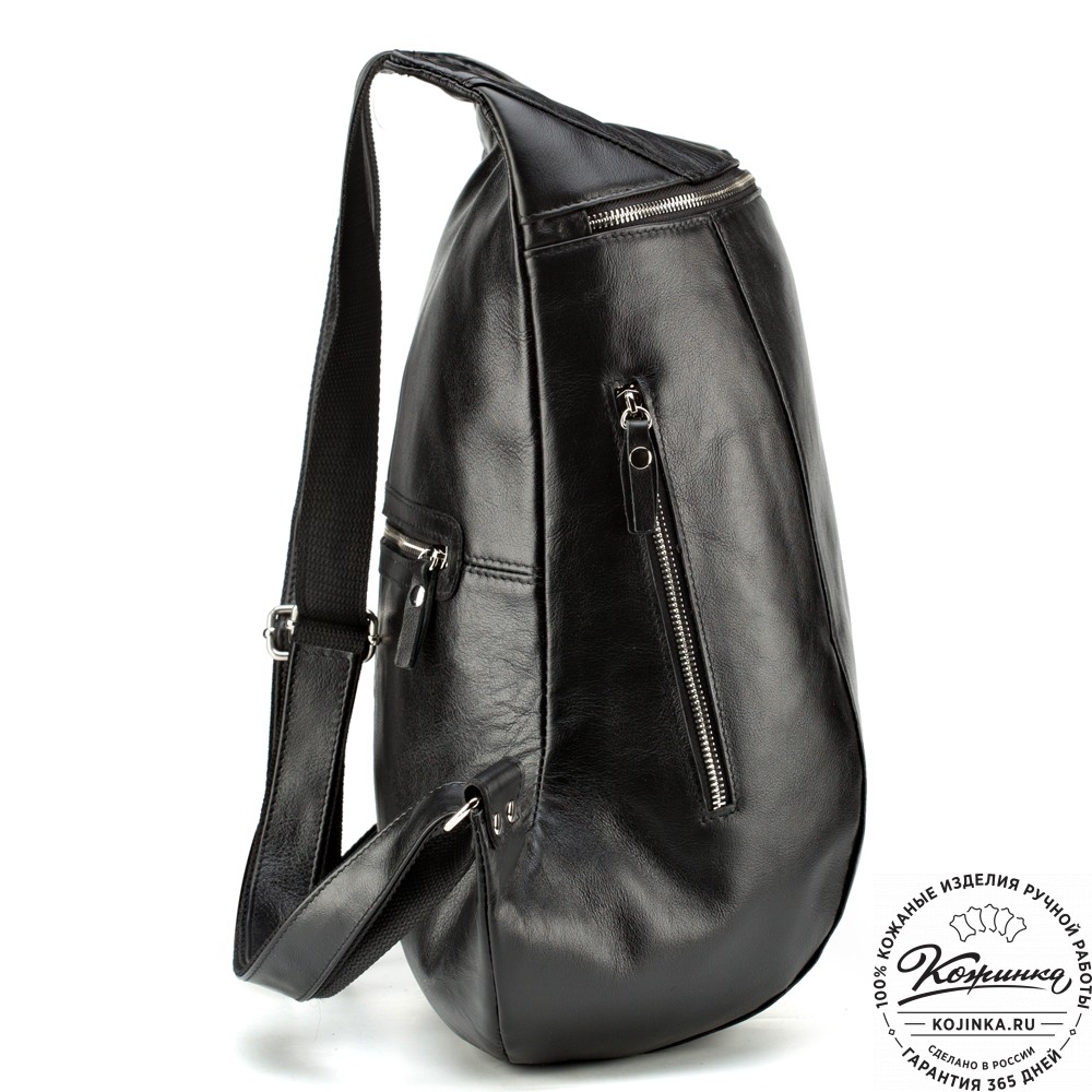 Кожаный рюкзак "Ургант" (чёрный)