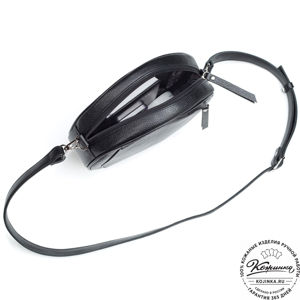 Женская кожаная сумка "Дарья" (чёрная)