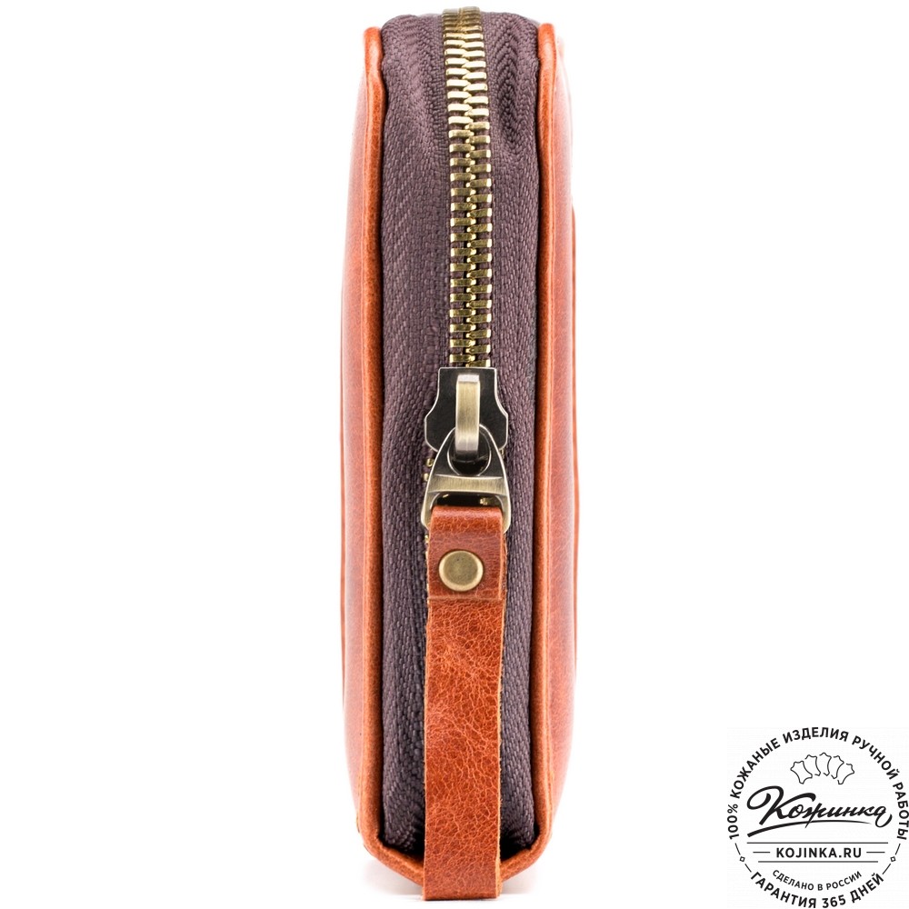 Кожаный клатч "Картер New" (рыжий антик) 