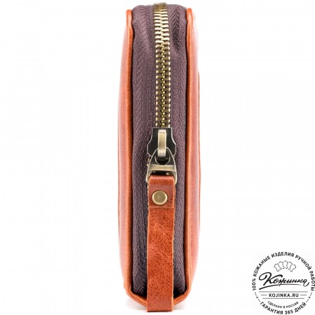Кожаный клатч "Картер New" (рыжий антик) 
