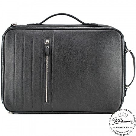 Кожаный рюкзак-сумка "Лесснер" (черный)