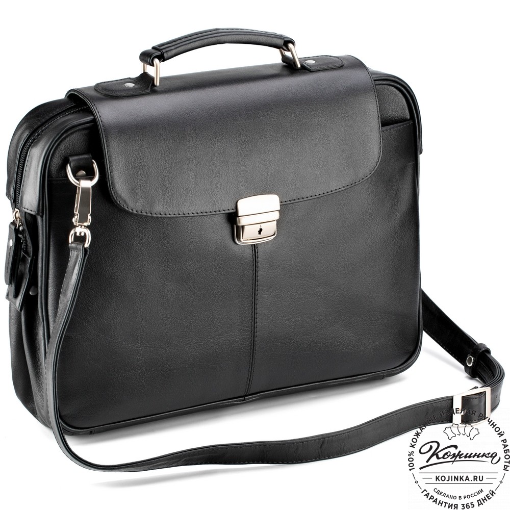 Кожаный портфель "Эдгар" (черный)