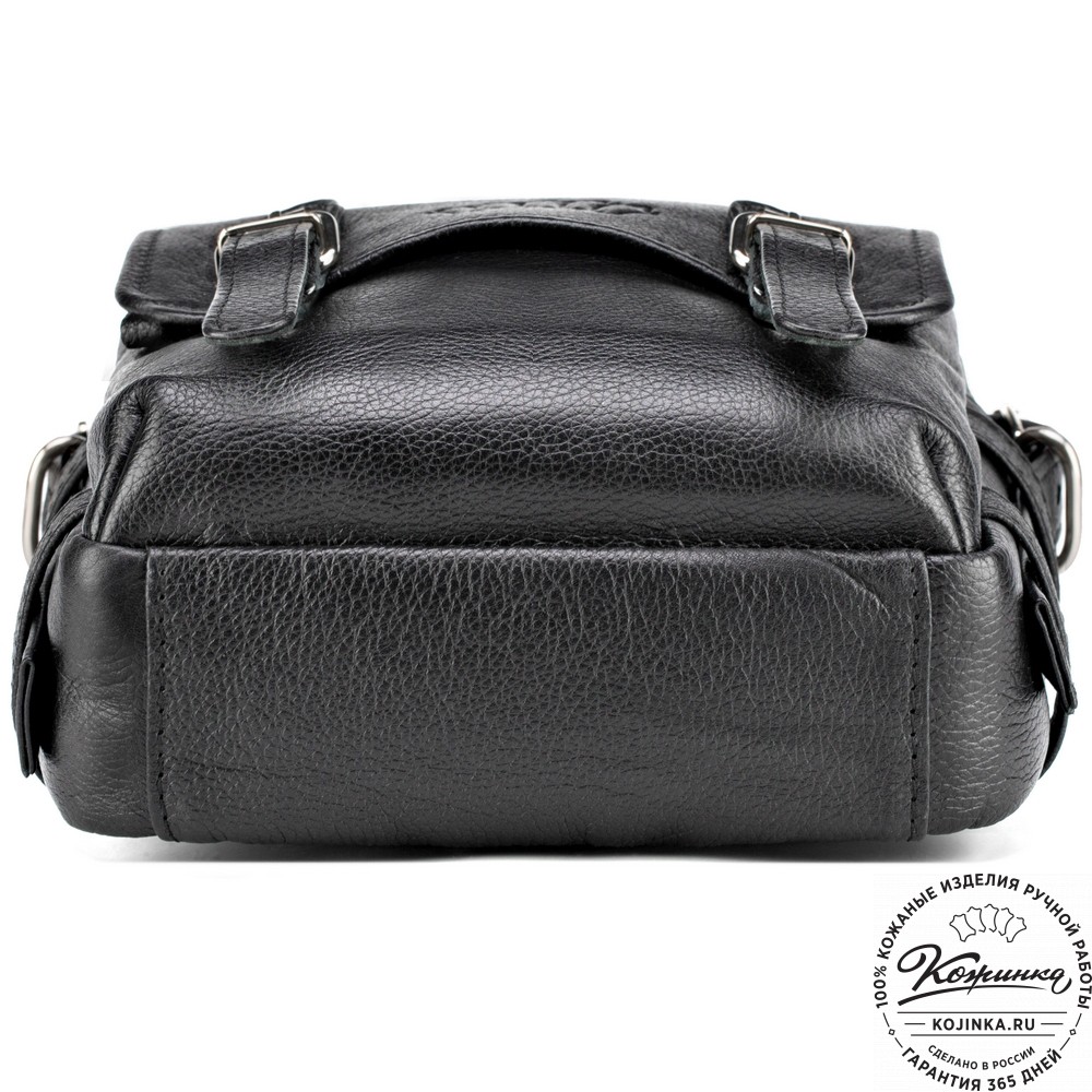 Кожаная сумка через плечо "Джек" (чёрная) 