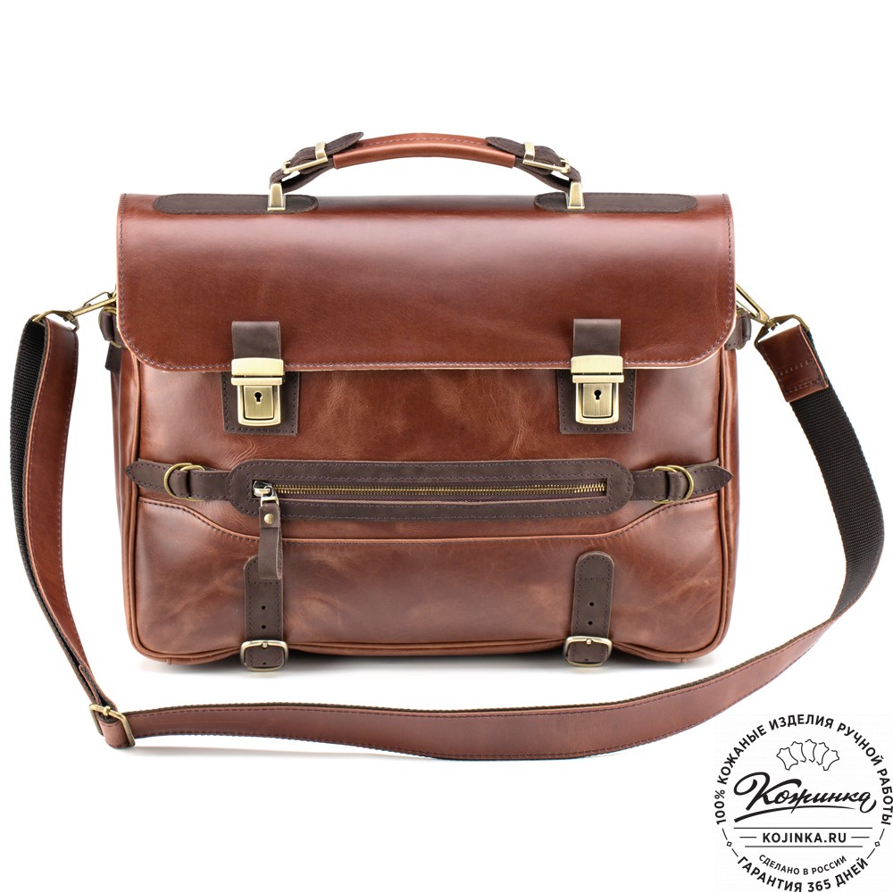 Кожаный портфель "Сталкер" (коричневый воск)