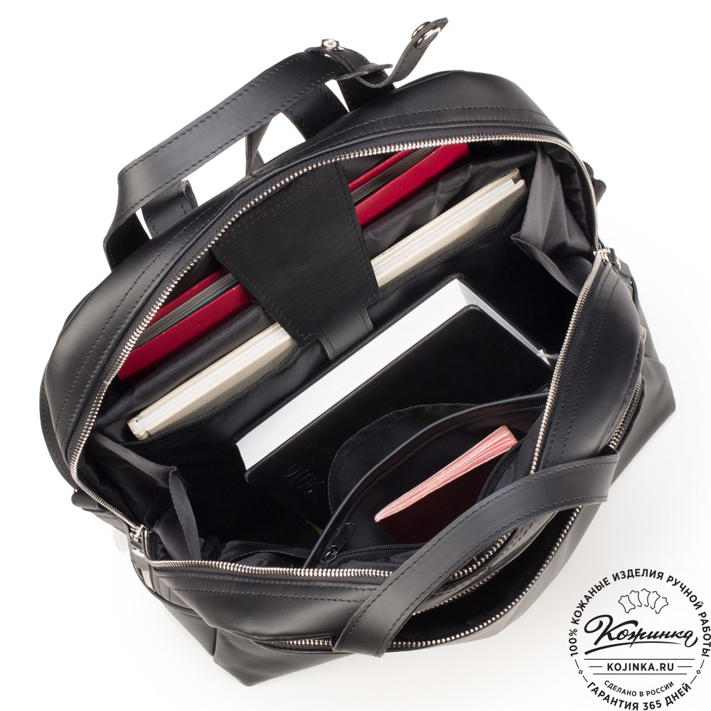 Кожаный рюкзак "Артур" (чёрный)