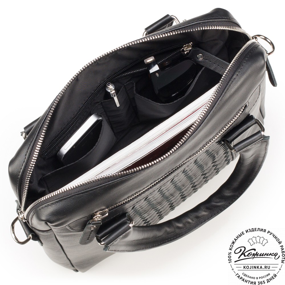 Кожаная сумка "Крюгер" (чёрная)